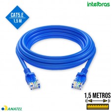 Cabo de Rede Patch Cord Impact Lan Utp Cat5e 1.5m Intelbras - Azul